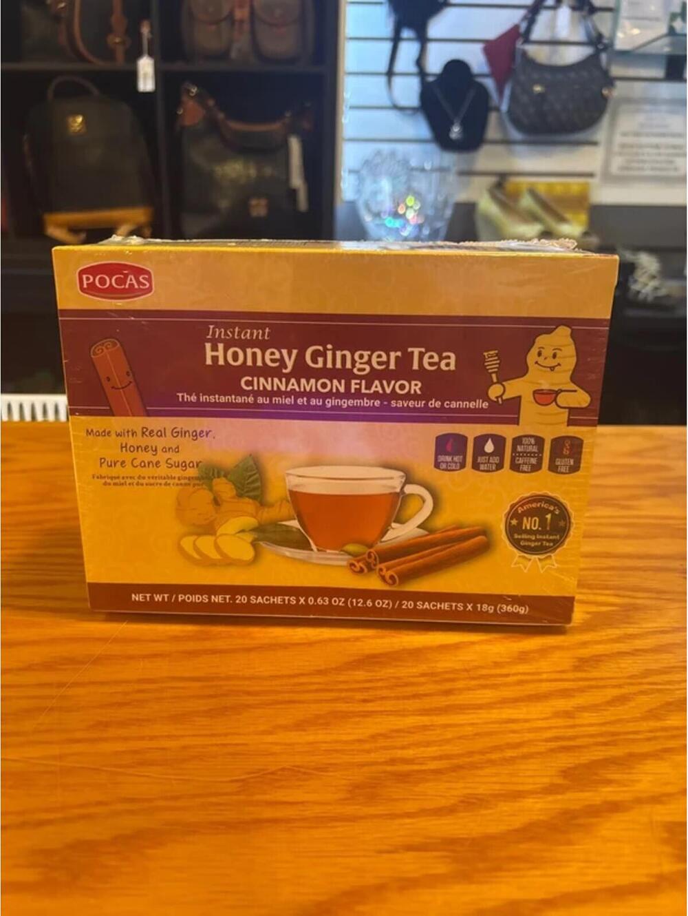 Instant, honey, ginger tea, cinnamon flavor, 20 packets